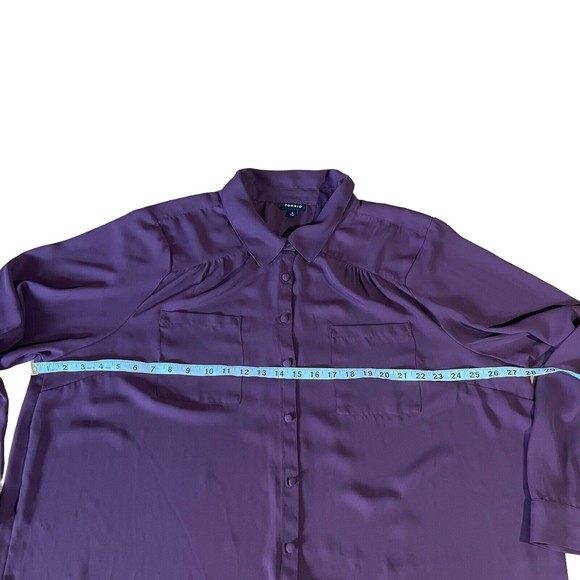 womens torrid semi sheer button down blouse collared shirt plus sz 3X - Picture 3 of 7